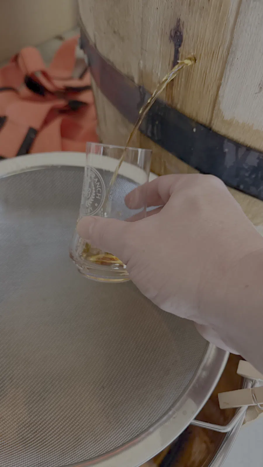 A direct draw from the barrel before bottling.