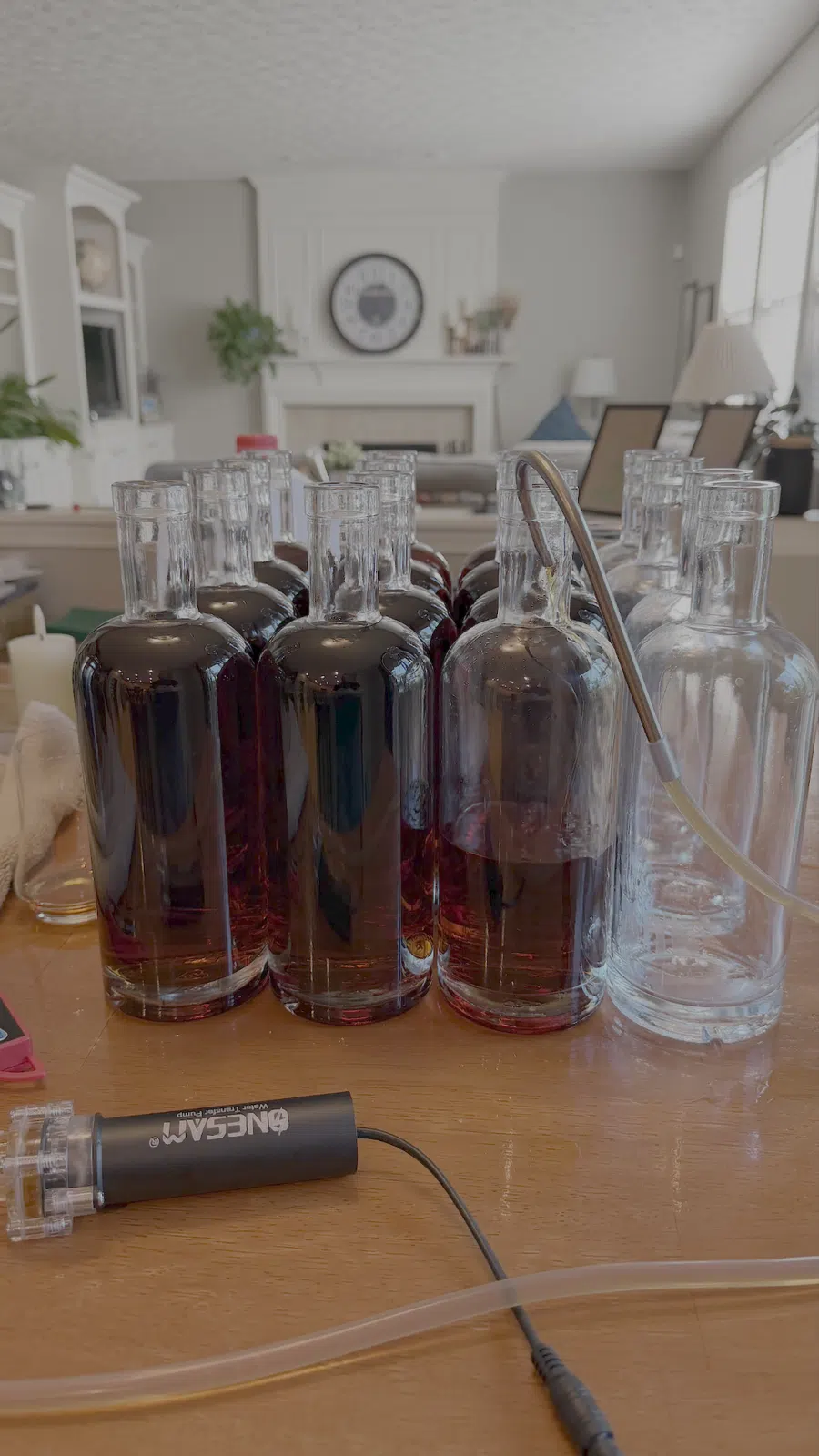 Chapter I filling the first rows of bottles.