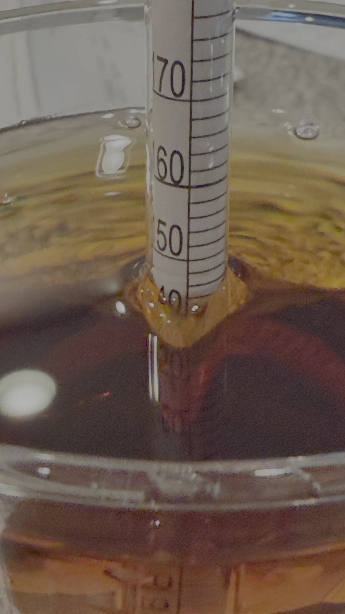 Initial observed proof on the hydrometer.